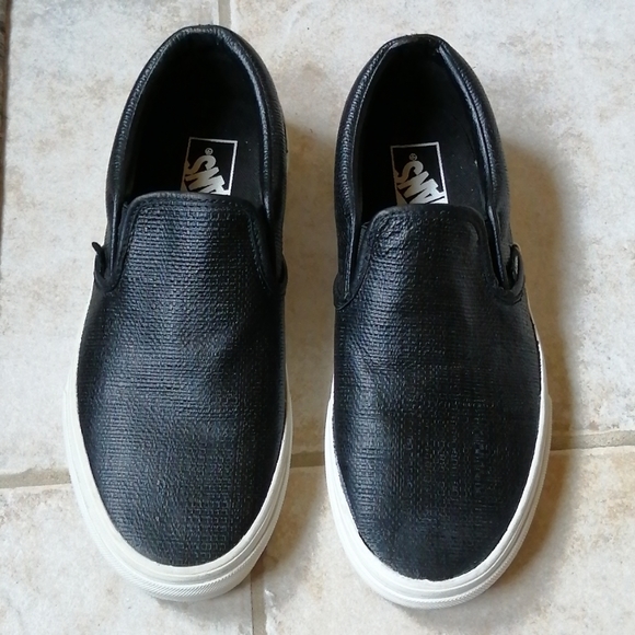 VANS Off the Wall Black Slip Ons Size 8 - Picture 7 of 15